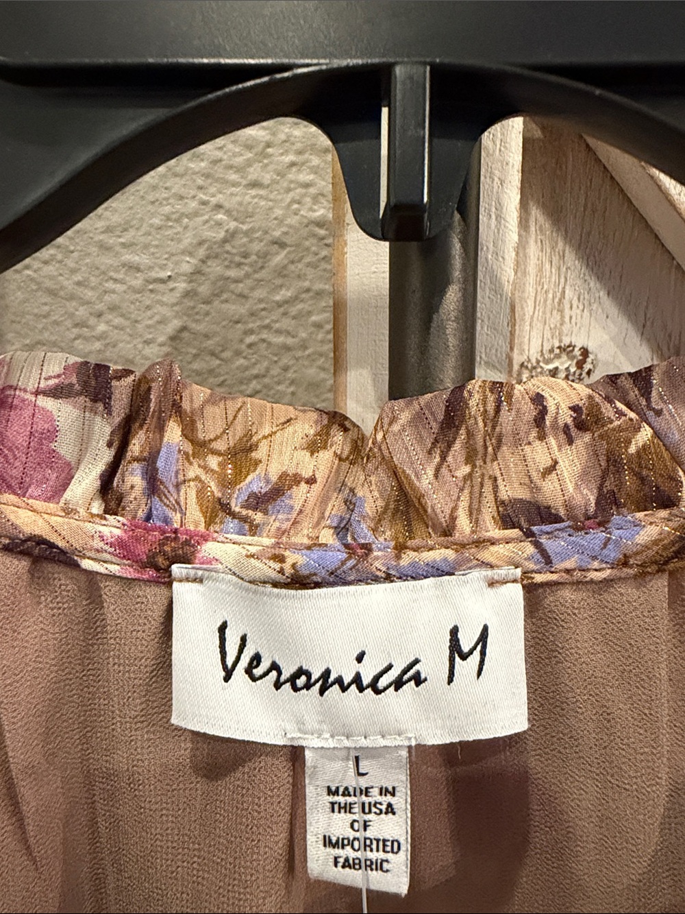 Veronica M Rose Floral Tie-Neck Blouse large ptp 23 pretty colors - Picture 3 of 5